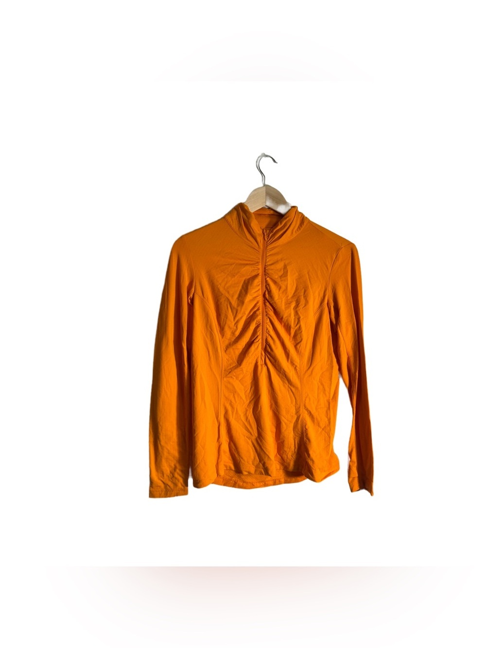 Ibkul Ruched Long Sleeve Polo Shirt Women's Small Orange Athletic UPF 50 Golf - Picture 2 of 5